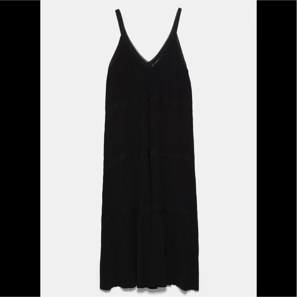 Zara Dresses | Zara Black Knit Maxi Dress With Lace Detail (new with tags!) - Picture 7 of 11